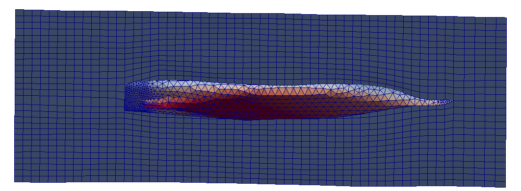 Numerical grids on the hull and the water surface